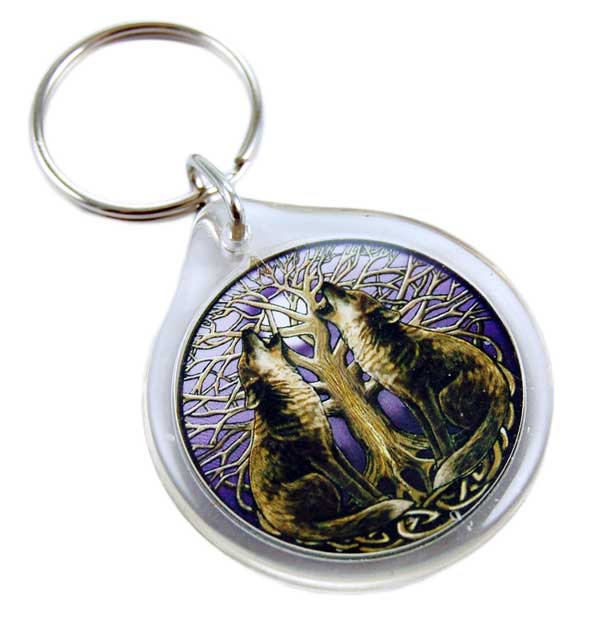 Keyring Moon Gazing Wolves Designed By Lisa Parker