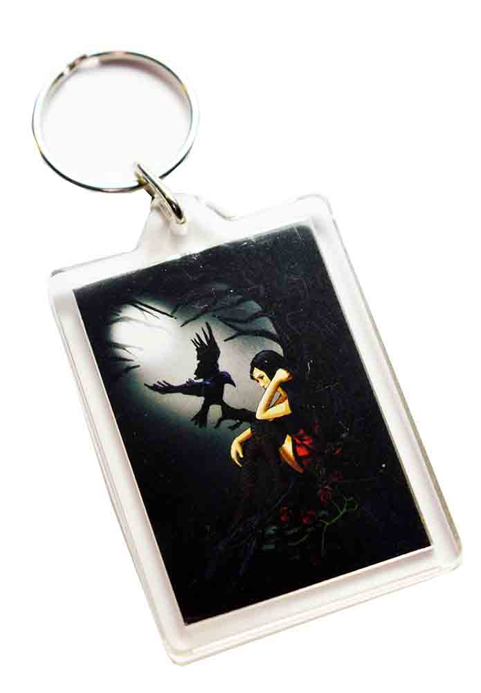 Keyring Girl With Raven Designed By Lisa Parker