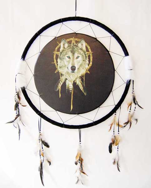 Dream Catcher Wolf 26 Inch Design by Lisa Parker