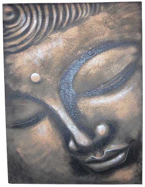 Frame Buddha Grainy Hand-Painted On Canvas 90X120X3cm