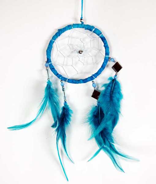 Dream Catcher Turquoise With Mirrors And Feathers 9cm 5094
