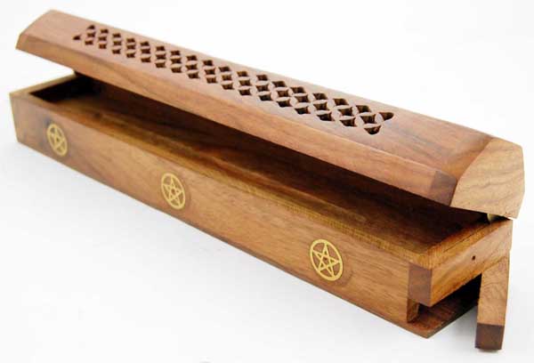 Ashcatcher Box Sheesham Wood Pentagram Design 12 Inch
