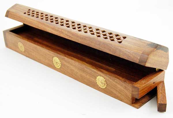 Ashcatcher Box Sheesham Wood Sun Design 12 Inch