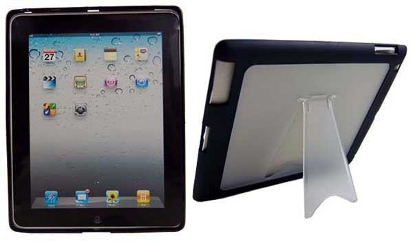 Ipad 2 Silicon Case With Stand Black