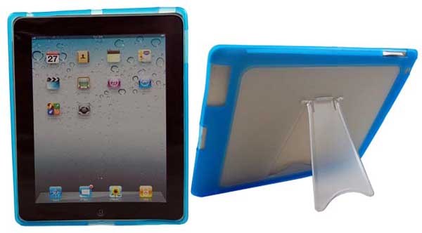 Ipad 2 Silicon Case With Stand Blue