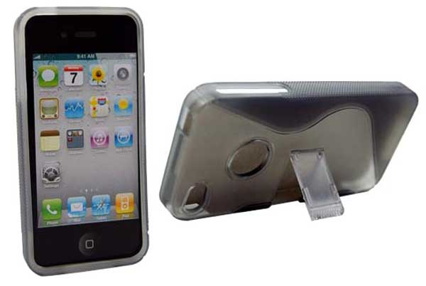 Iphone 4 Silicon Case With Stand Grey