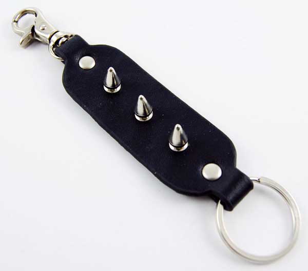 Keyring Black Skull And Bones Leather Look L10xw3cm