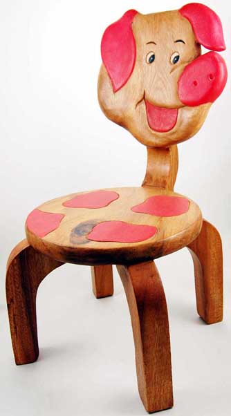 Chair For Child Wooden Pig