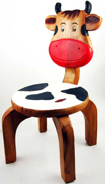 Chair For Child Wooden Cow