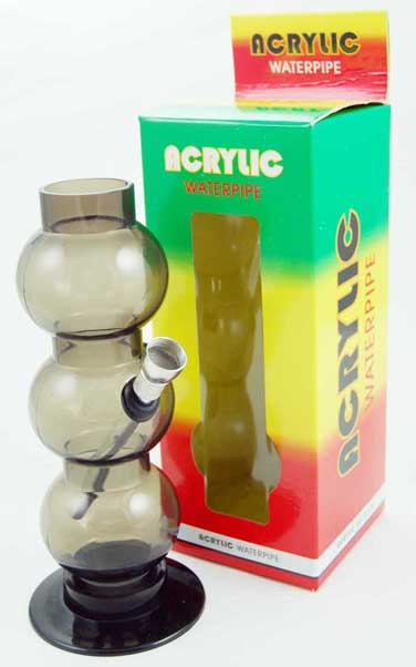 Bong 3 Bubbles Straight Assorted Colours 40X200mm