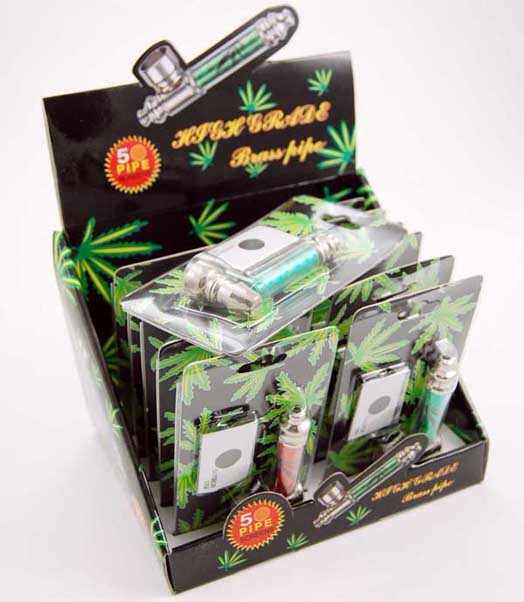 Pipe Cannabis Leaf With Screens Set Of 12