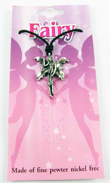 Pendant Pewter Fairy With Leaf Style Wings