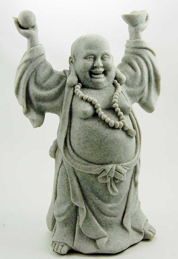 Buddha Standing With Arms In The Air Holding Gifts Natural 22.5X