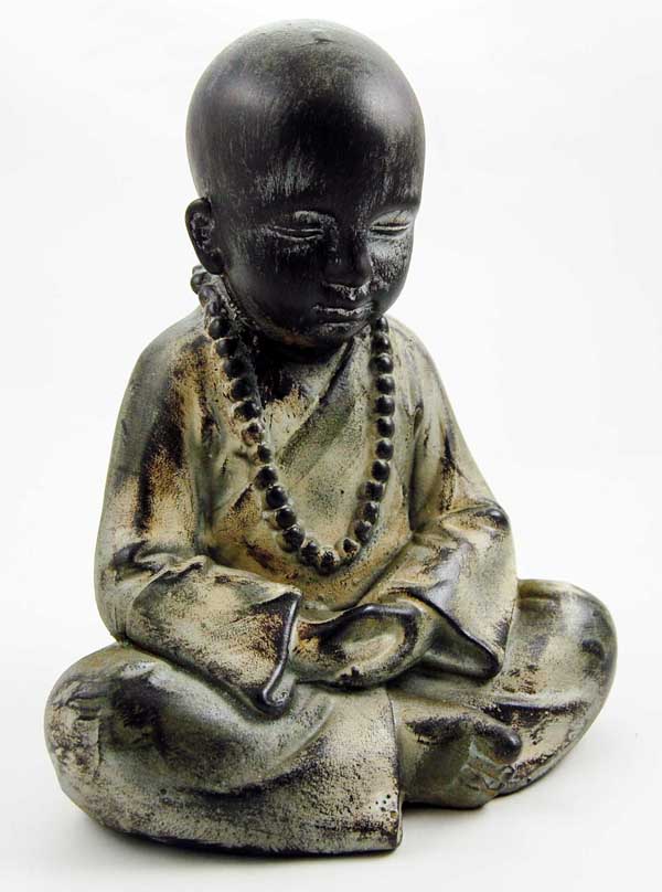 Monk Sitting Ceramic Silver Colour 18X12.5X22cm