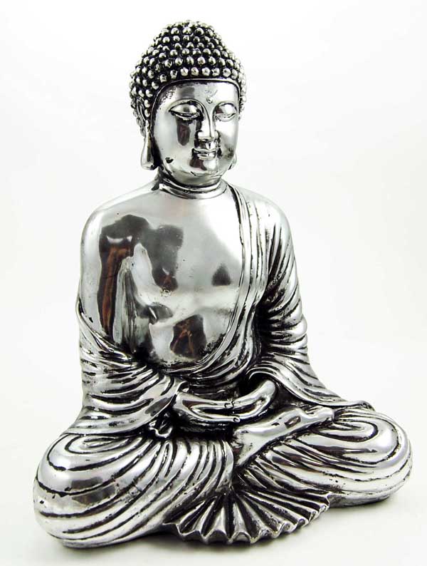 Buddha Thai Sitting Silver Colour 27X18.5X31.5cm