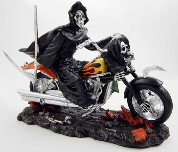 Skeleton On Motorcycle 34.5X13.5X26cm
