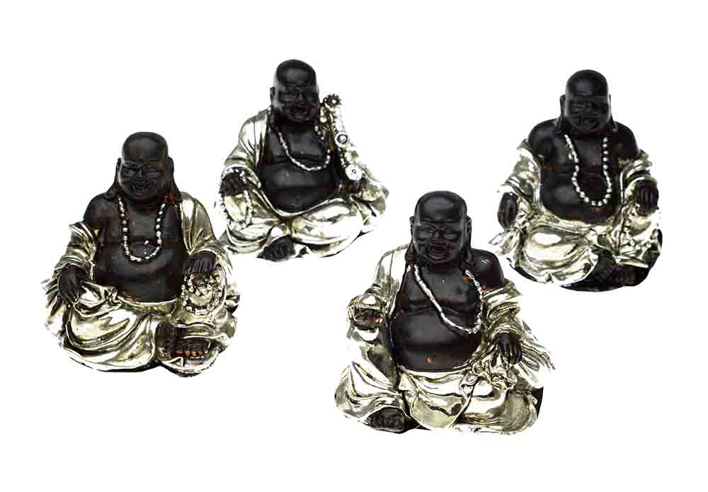 Buddha Happy Sitting 5X4X5cm Set Of 4