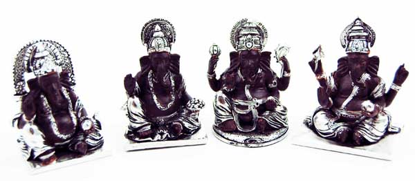 Ganesh Sitting Set of 4  5.5X4X6cm