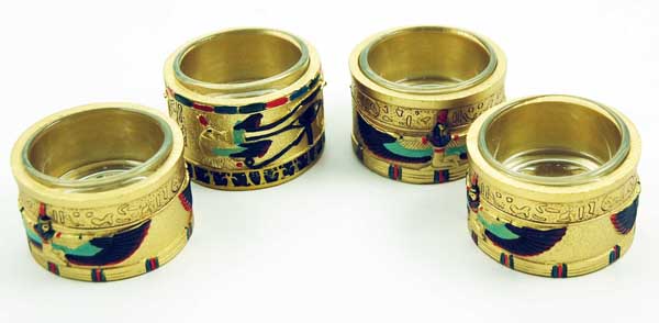 Egyptian Cup Set of 4  5.5X5.5X3.5cm