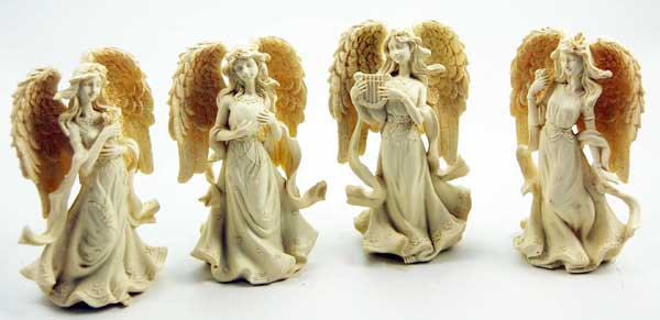 Angel Standing Natural Set of 4  8X5.5X13cm