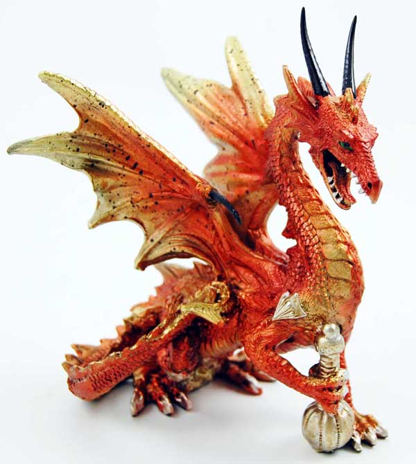 Dragon Red And Gold 12.5X7.5X14cm