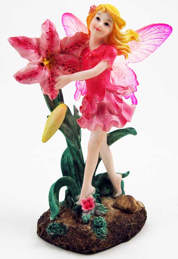 Fairy Girl With Oriental Lily 11X8.5X15.5cm