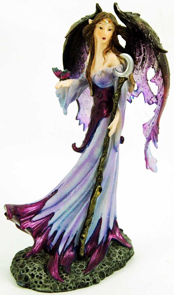 Fairy Purple Gown With Wings 13.5X9.5X20.5cm