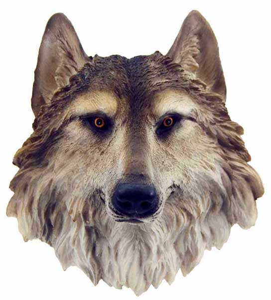 Wolf Head Poly Resin H8.5 Inch