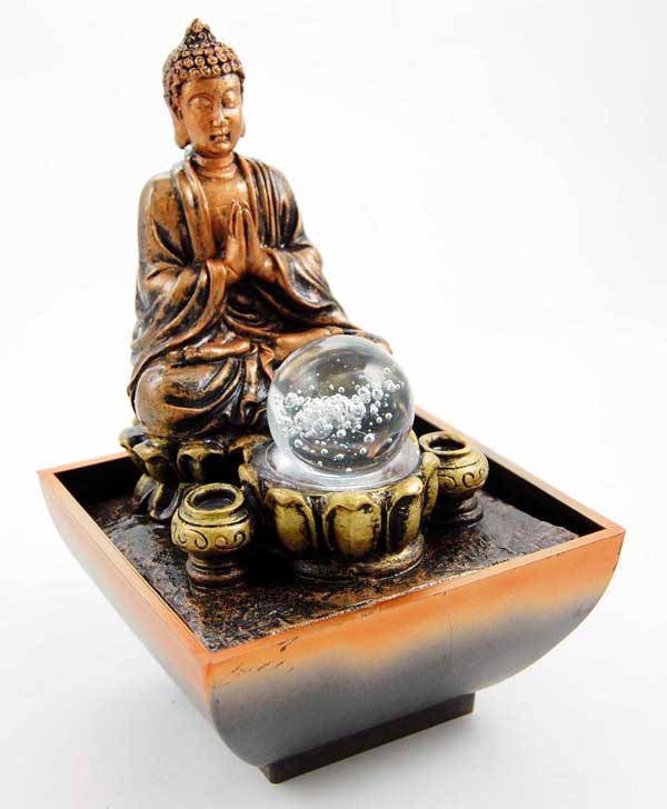 Fountain Buddha Thai Praying With Light And Rolling Ball 14X14X2