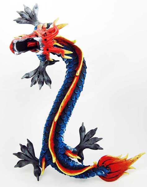 Dragon Twisted For Wall Wood With Fang Style Teeth 51cm