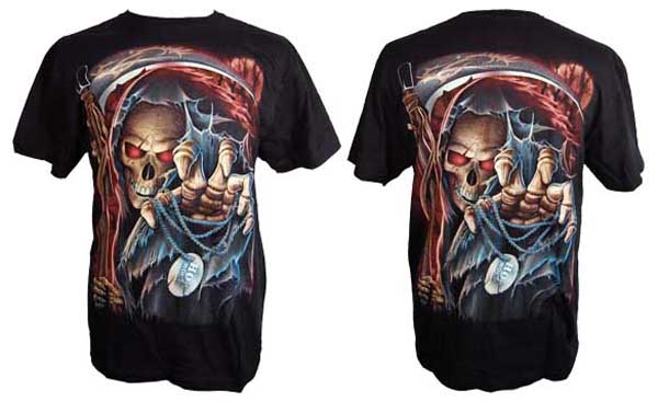 T-Shirt Medium Reaper Glow In The Dark