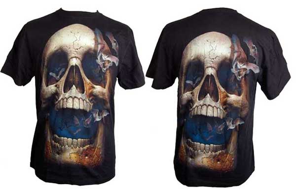 T-Shirt Medium Skull Glow In The Dark