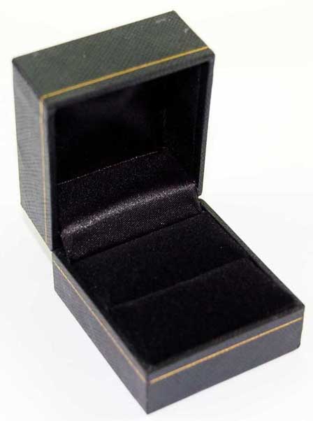 Ring Box Black With Gold Frame 5x5cm