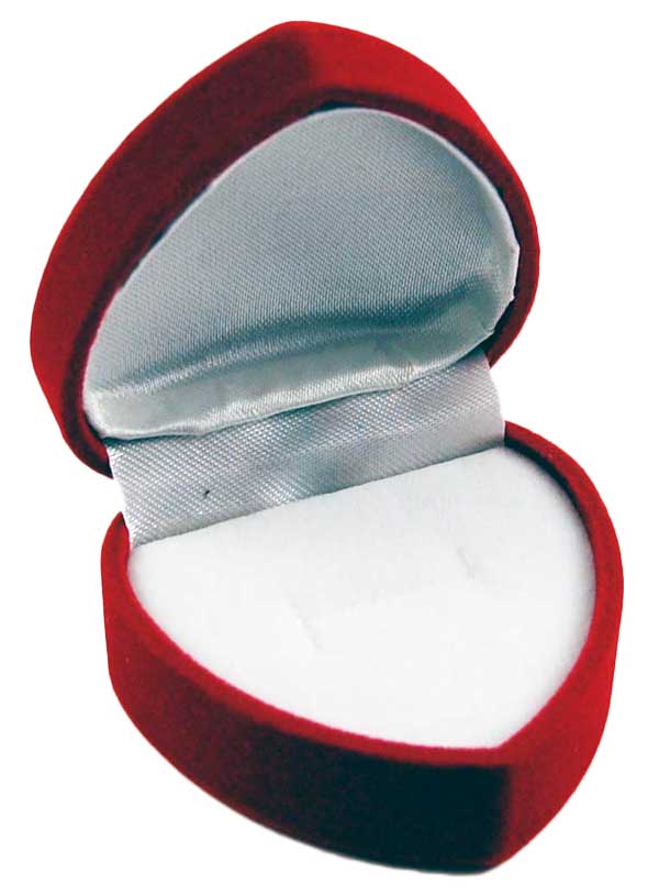 Ring Box Heart Red 5x5cm