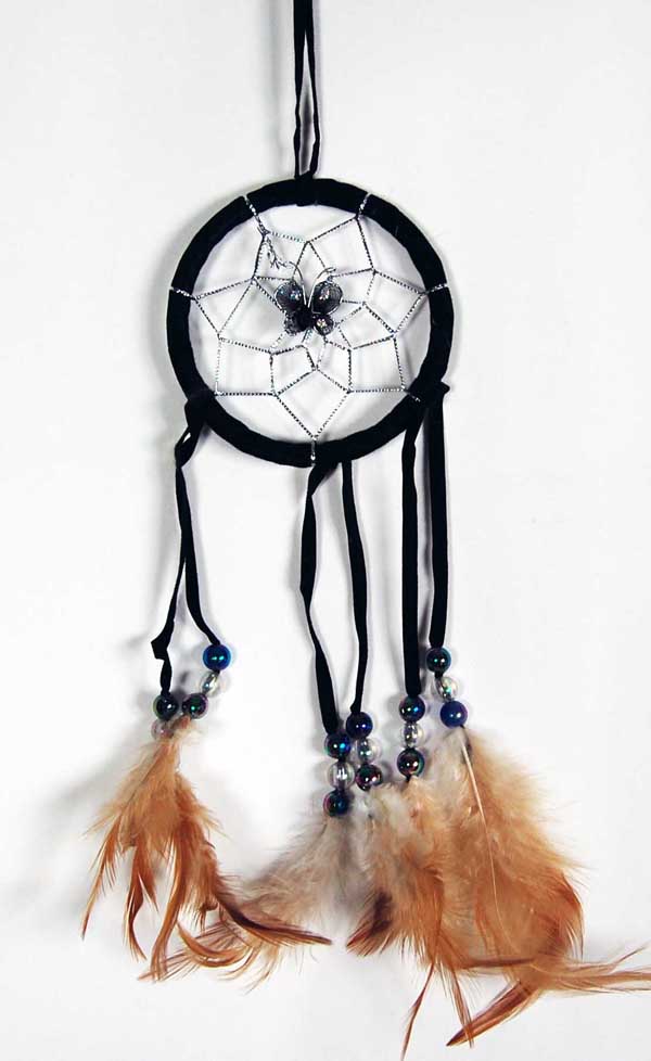 Dream Catcher Black With Butterfly 3 Inch