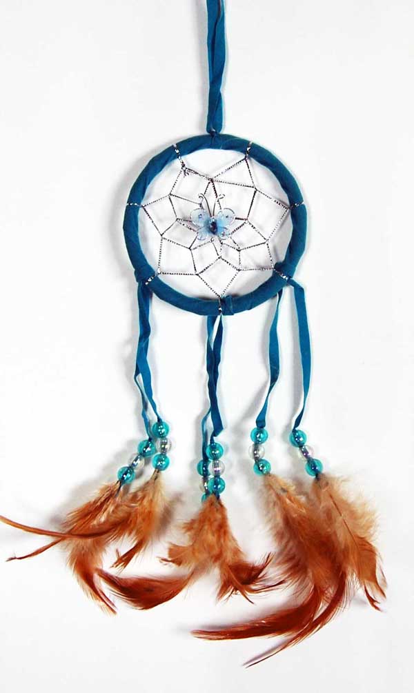 Dream Catcher Turquoise With Butterfly 3 Inch