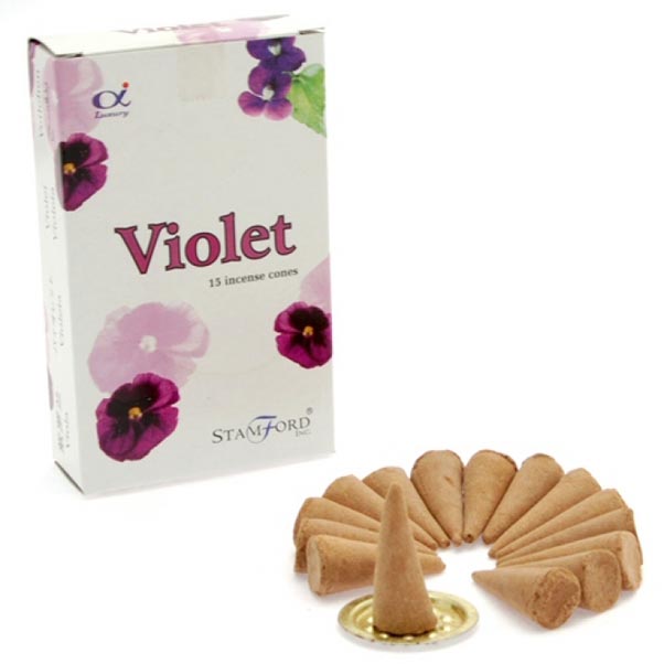 Incense Cones Stamford Violet 12 Packs Of 15pcs