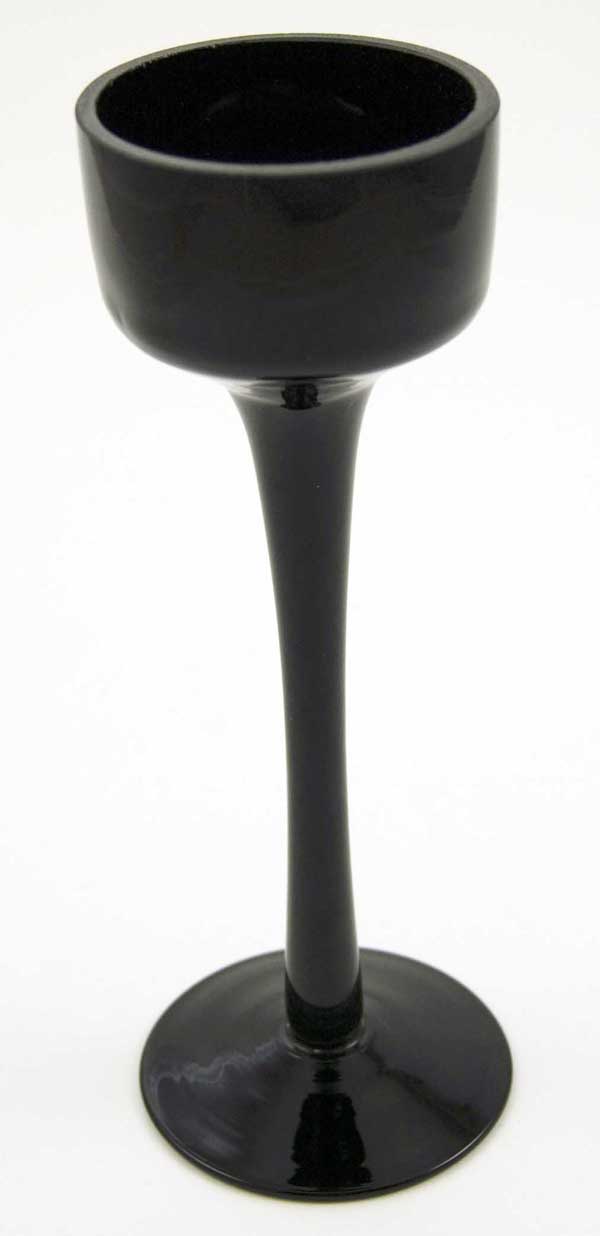 Candle T-Light On Stem Black 17cm