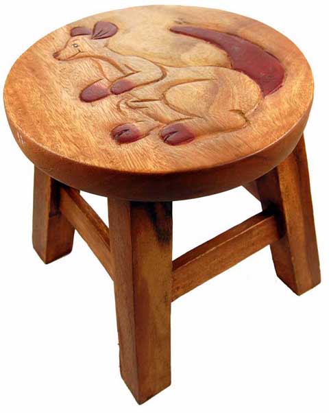 Stool Wooden Kangaroo 25cm(H)