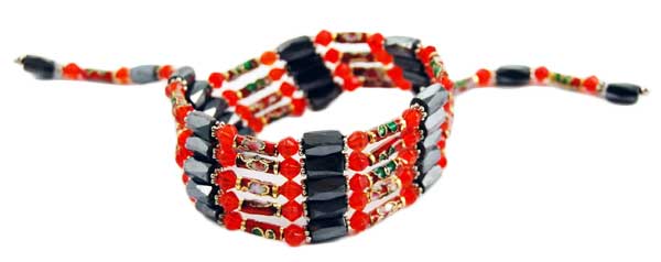 Bracelet Or Necklace Magnetic And Hematite Red Beads With Cloiso