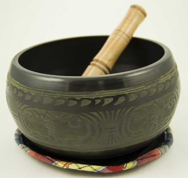 Singing Bowl Antique Style With Wooden Stick 20x11Cm Approx