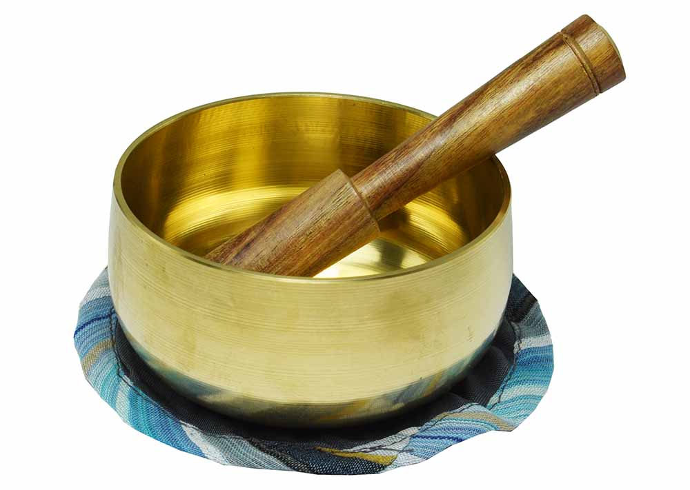 Singing Bowl Plain Shiny With Wooden Stick 13x7Cm Approx