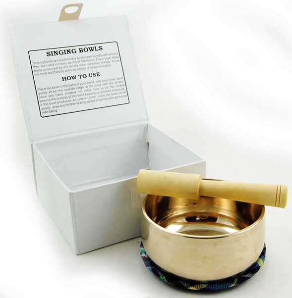Singing Bowl Plain Matt With Wooden Stick 12x6Cm Approx