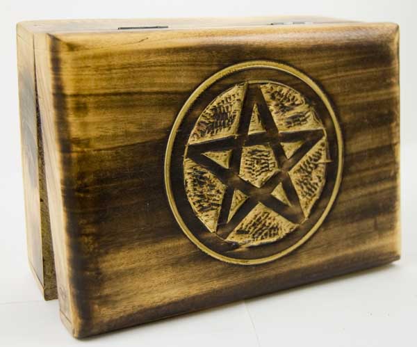Tarot Box Wooden Pentagram 17x13Cm