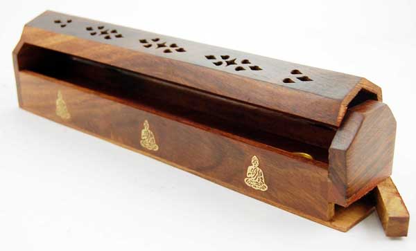 Ashcatcher Box Wood Buddha 10 Inch