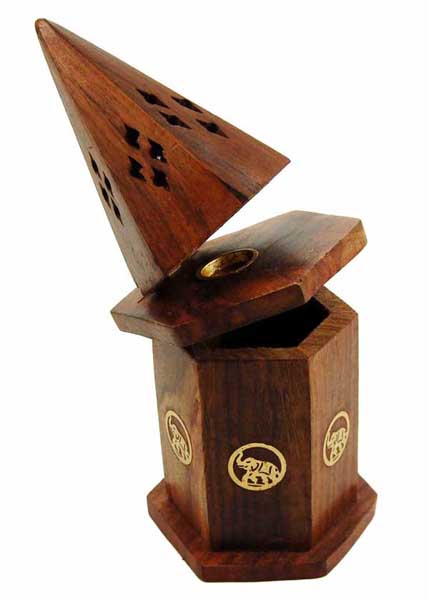 Ashcatcher Box Temple Wood Elephant 17Cm (H)
