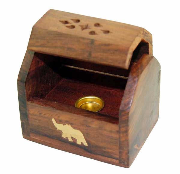 Ashcatcher Box Mini Wood Elephant 8.5x5x6Cm