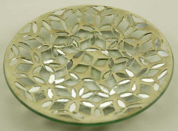 Plate Mosaic With Silver Glitter 15cm