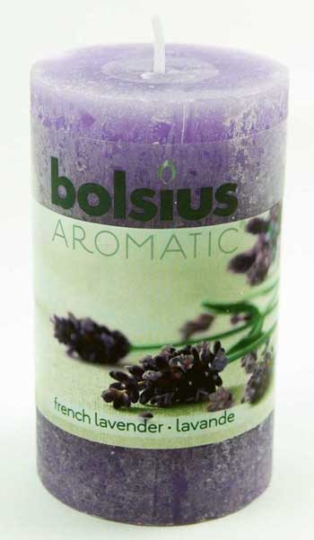 Candle Pillar Aromatic Rustic French Lavender 100x58mm