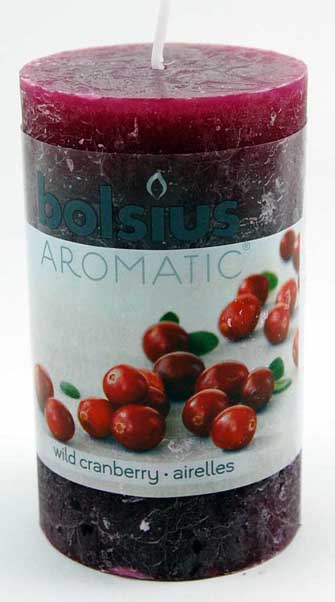 Candle Pillar Aromatic Rustic Wild Cranberry 100x58mm